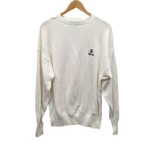 Vintage Polo Ralph Lauren CP RL-93 Logo Cotton Knitted Sweater White Large L
